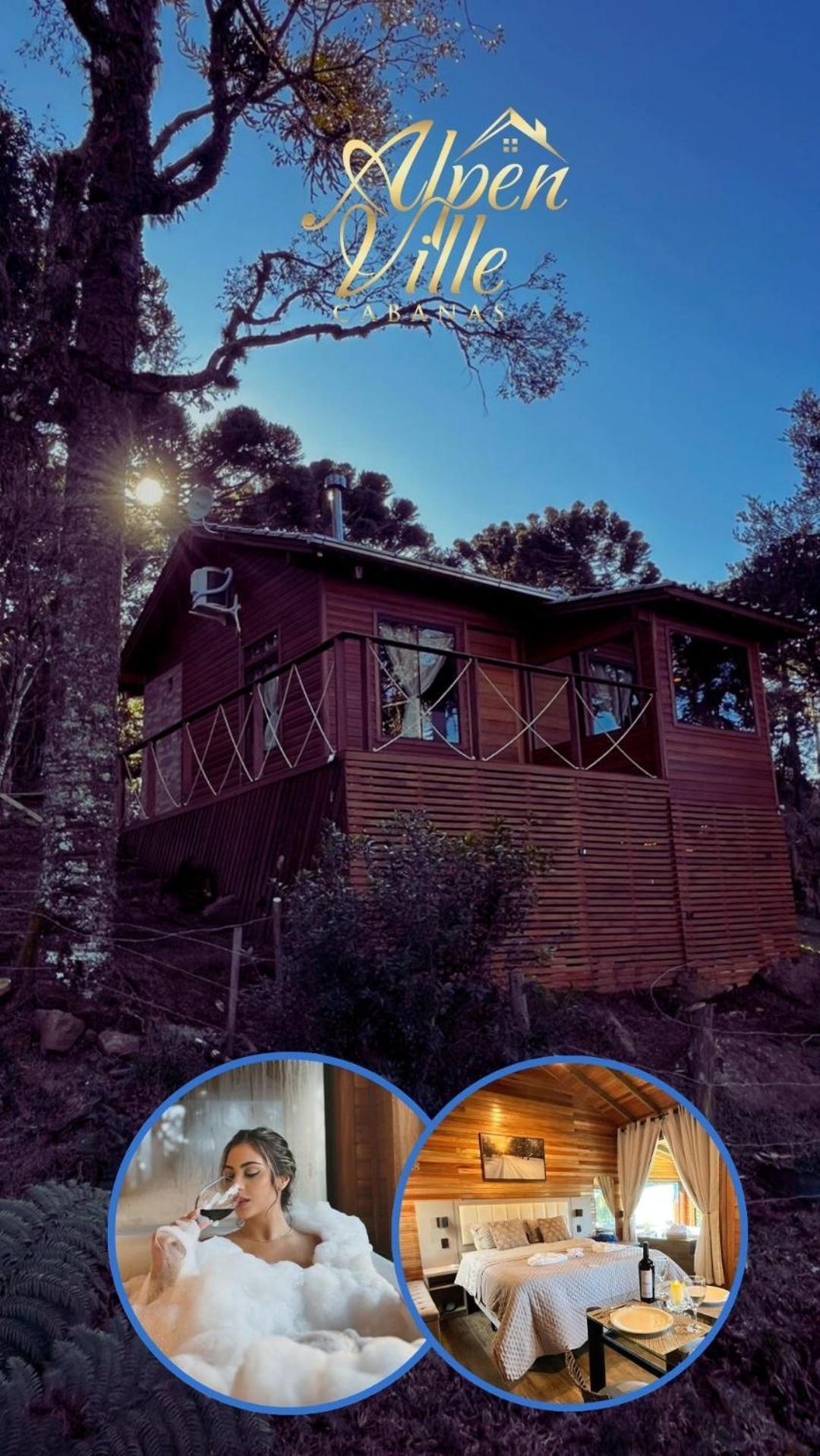 Rural Alpen Com Hidromassagem - Cozinha Completa 木屋